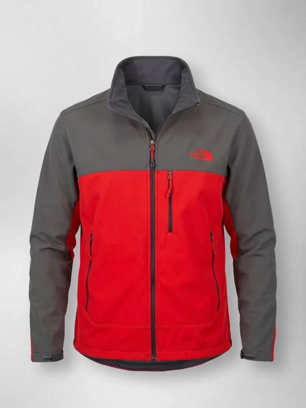 The North Face Apex Bionic Jacket Mens M Red Gray Softshell Windproof C757